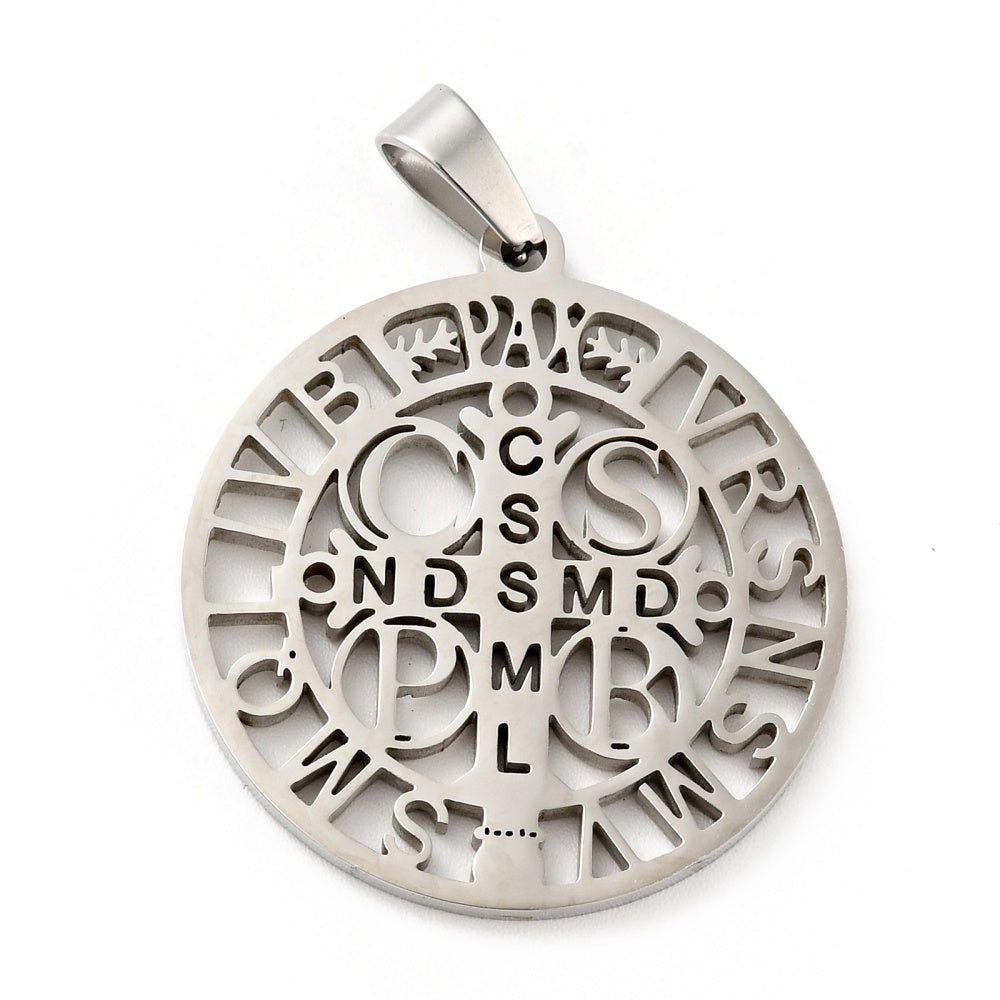 CIONDOLO AMULETO SAN BENEDETTO - Acciaio inox 201 - Clorophilla Shop