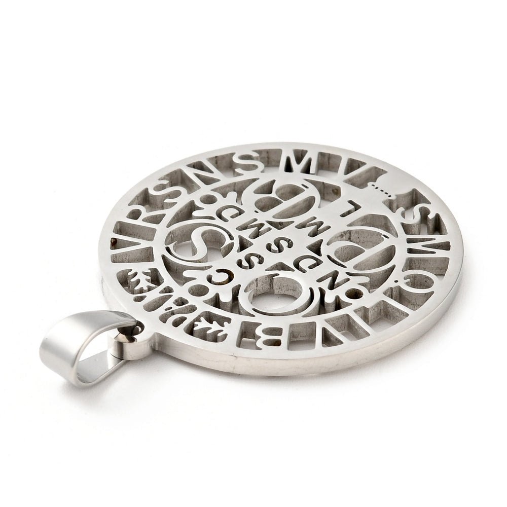 CIONDOLO AMULETO SAN BENEDETTO - Acciaio inox 201 - Clorophilla Shop
