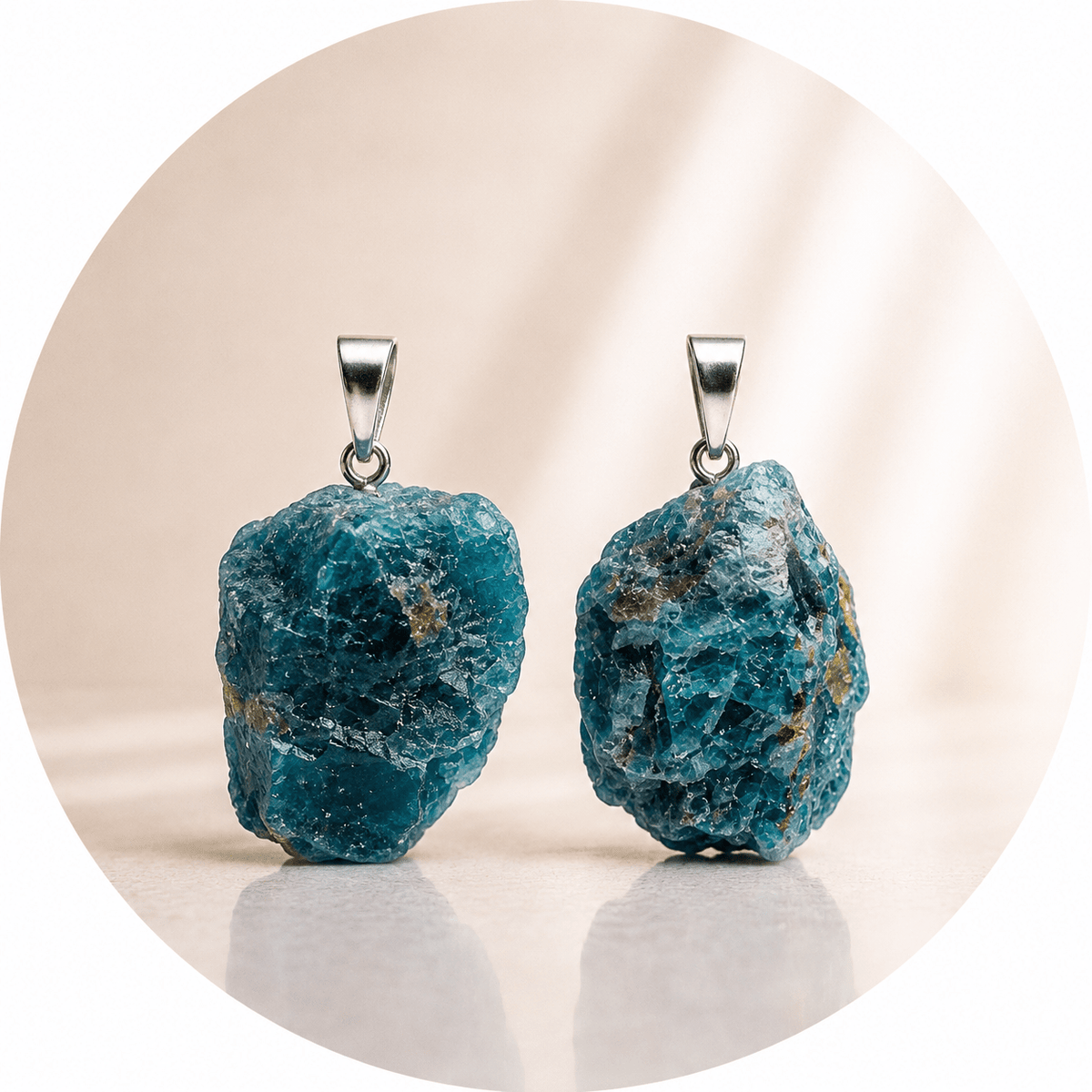 CIONDOLO APATITE GREZZA - Gemma della Manifestazione - Clorophilla Shop