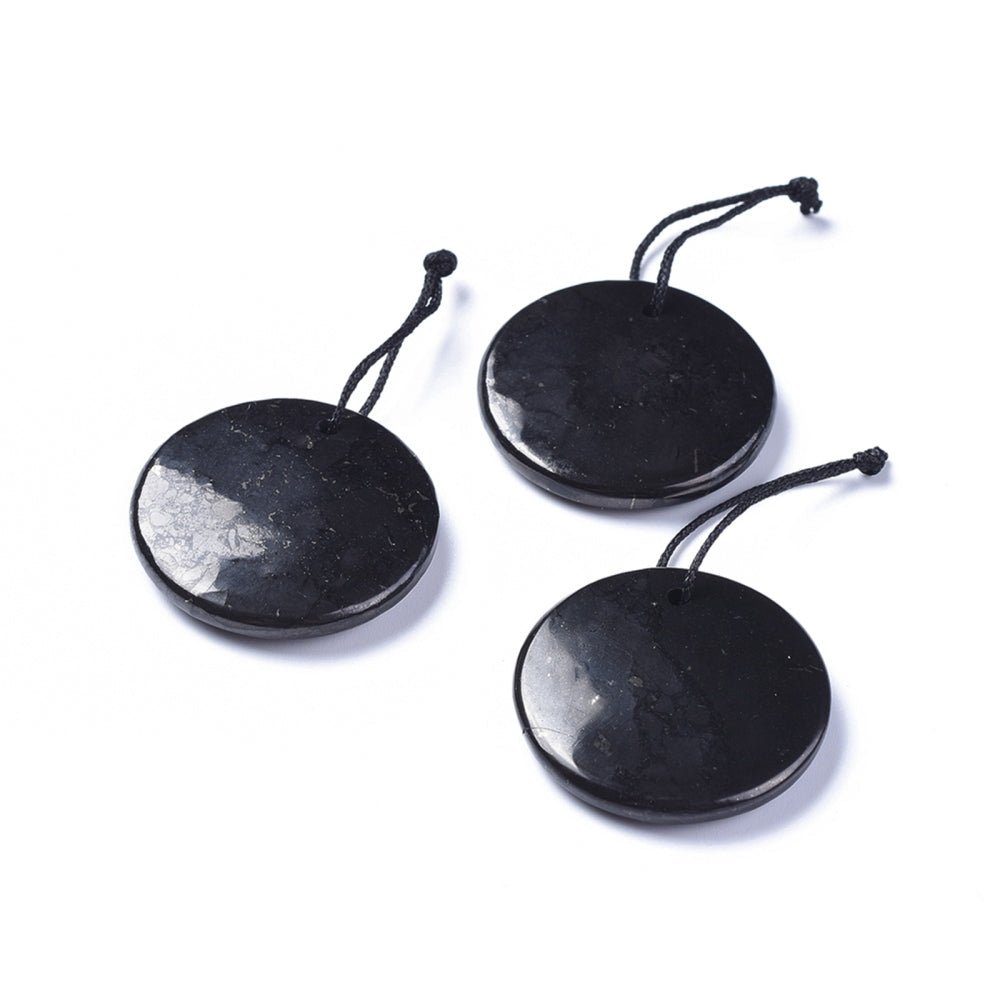 CIONDOLO CERCHIO IN SHUNGITE - Protezione, radicamento e purificazione - Clorophilla Shop