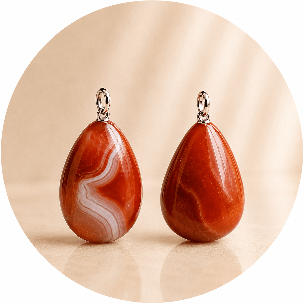 CIONDOLO CORNIOLA BURATTATA - Vitalità, coraggio e motivazione - Clorophilla Shop