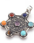 CIONDOLO CUBO METATRON 7 CHAKRA – Geometria Sacra - Clorophilla Shop