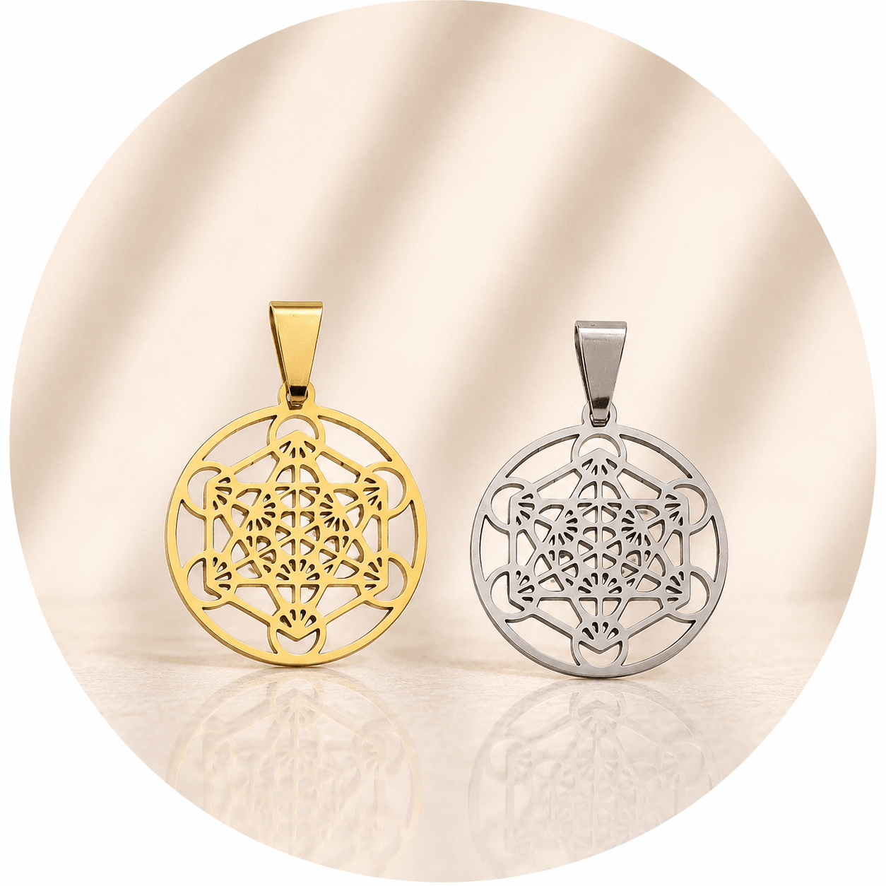 CIONDOLO CUBO METATRON IN ACCIAIO INOX – Geometria Sacra - Clorophilla Shop