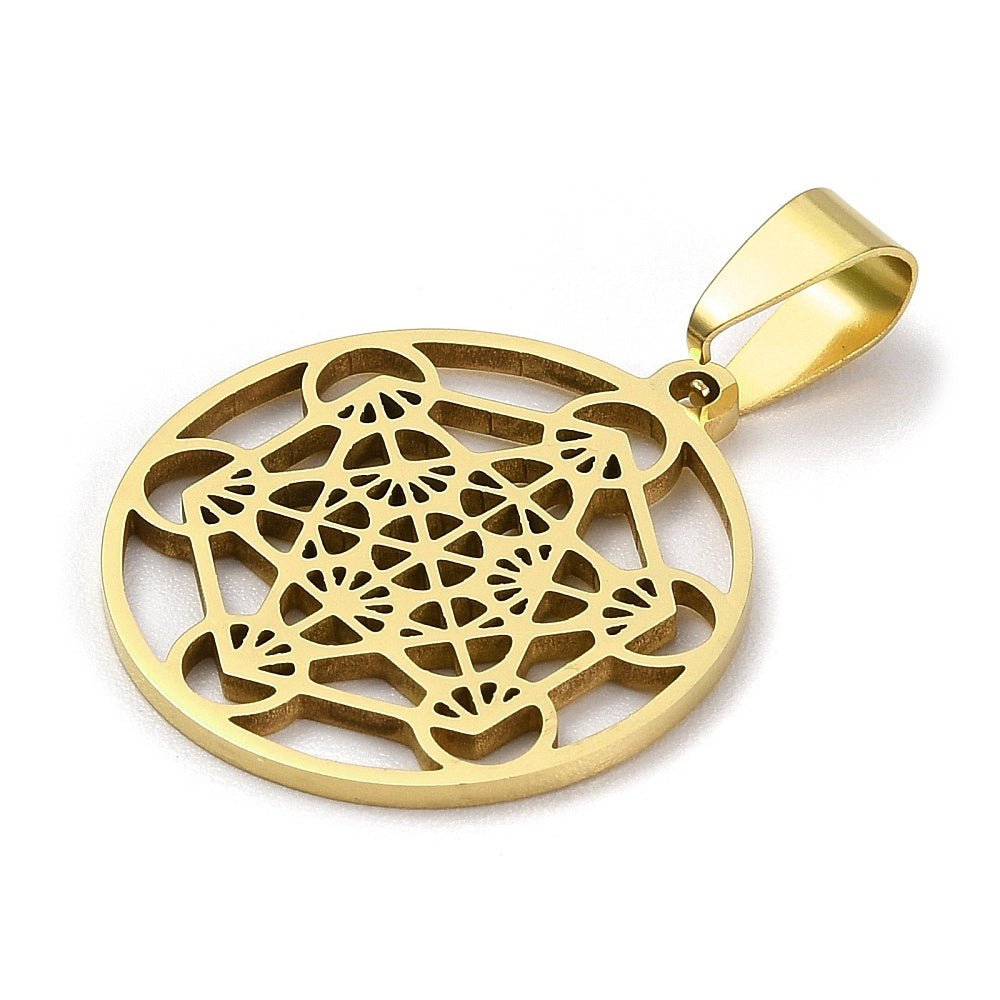 CIONDOLO CUBO METATRON IN ACCIAIO INOX – Geometria Sacra - Clorophilla Shop