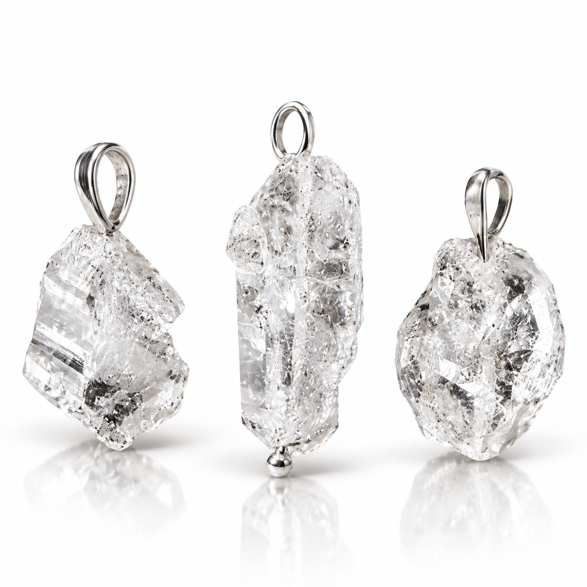 Ciondolo Diamante Herkimer Grezzo - cristallo maestro - Clorophilla Shop