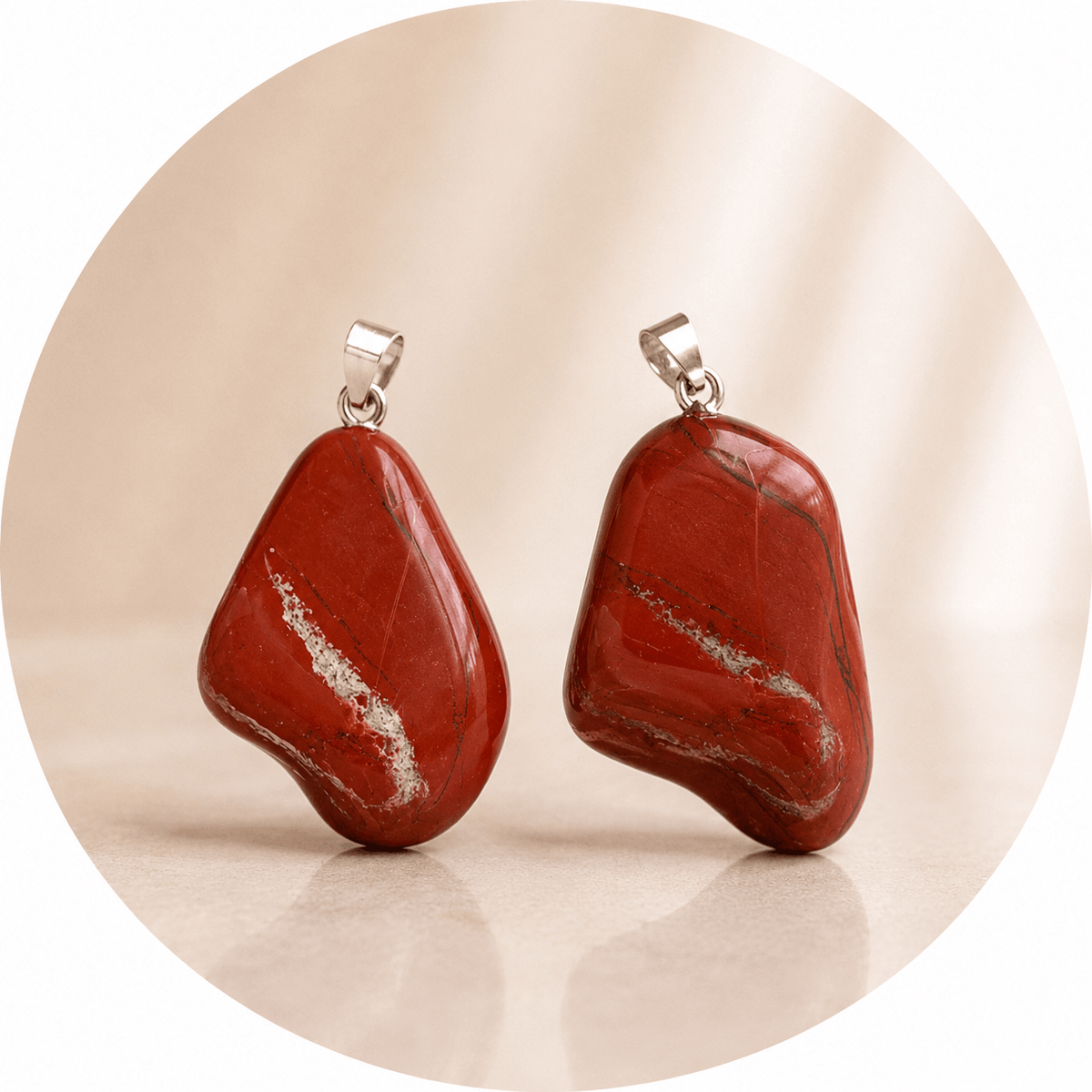 CIONDOLO DIASPRO ROSSO BURATTATO - Forza, coraggio e radicamento - Clorophilla Shop