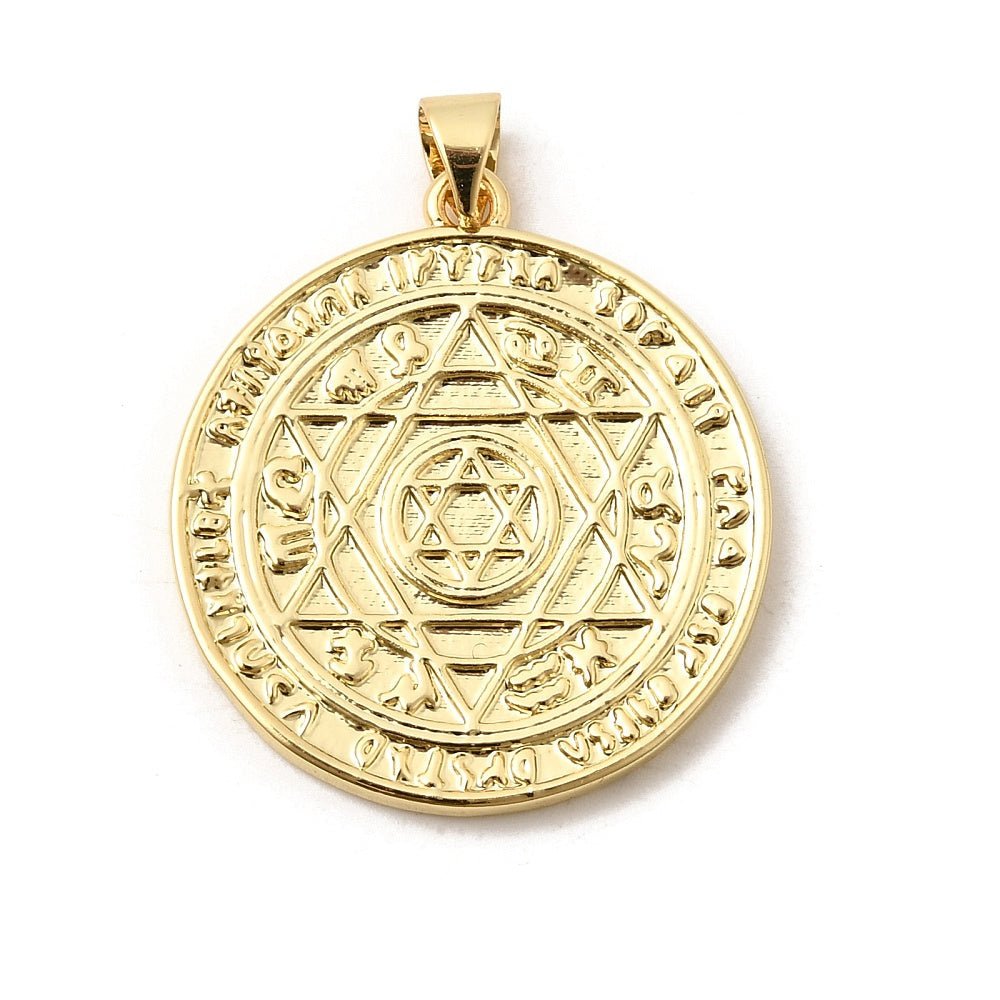 CIONDOLO ESAGRAMMA DI SALOMONE PLACCATO ORO 18k – Amuleto Protettivo - Clorophilla Shop