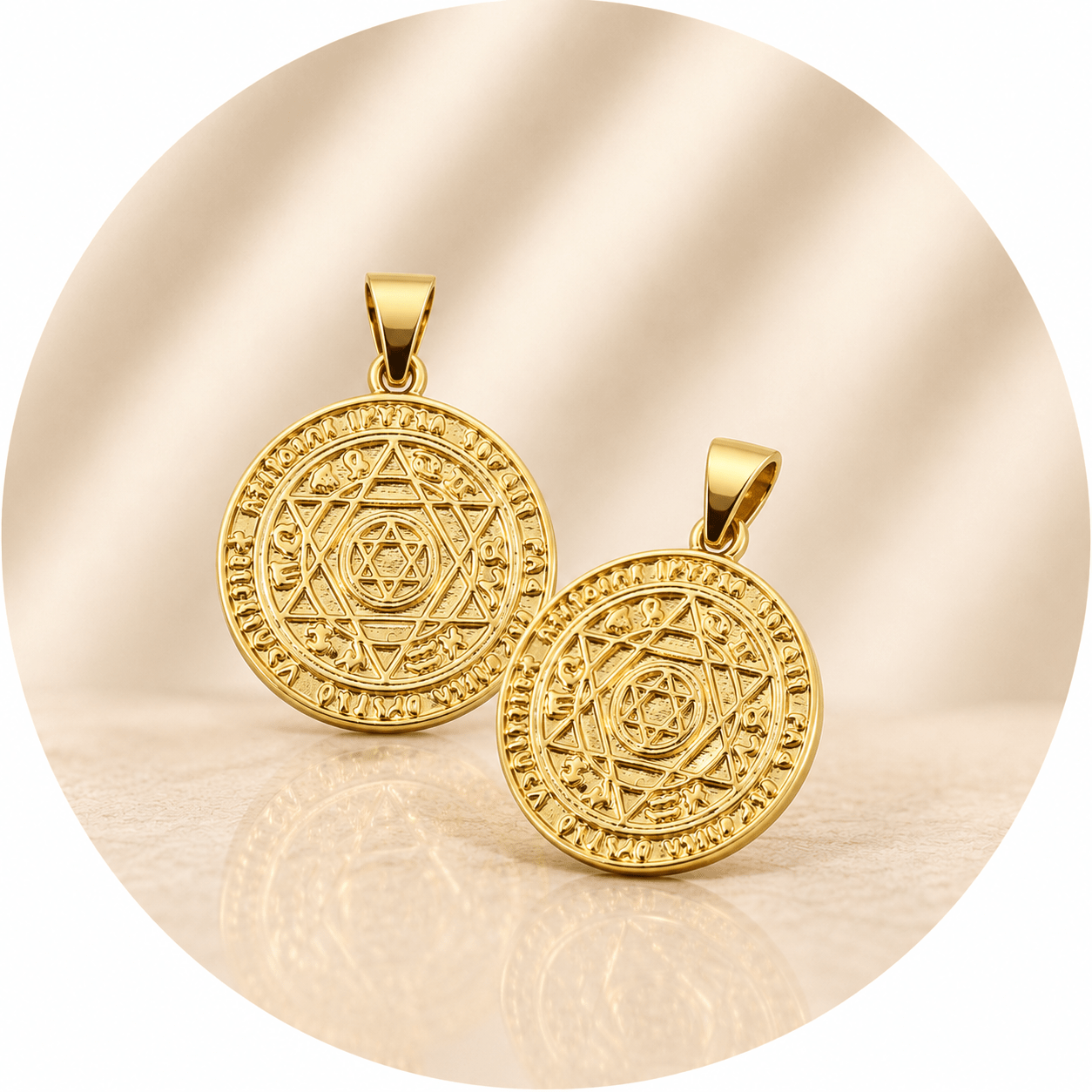CIONDOLO ESAGRAMMA DI SALOMONE PLACCATO ORO 18k – Amuleto Protettivo - Clorophilla Shop