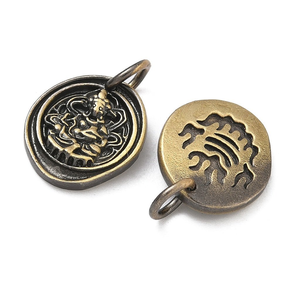 CIONDOLO GANESH IN OTTONE BRONZO ANTICO – Amuleto Spirituale - Clorophilla Shop