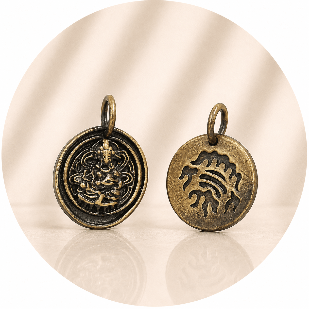 CIONDOLO GANESH IN OTTONE BRONZO ANTICO – Amuleto Spirituale - Clorophilla Shop