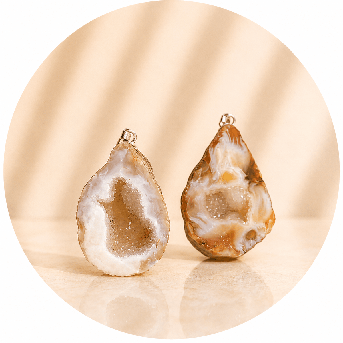 CIONDOLO GEODE DI AGATA - Armonia, benessere e positività - Clorophilla Shop
