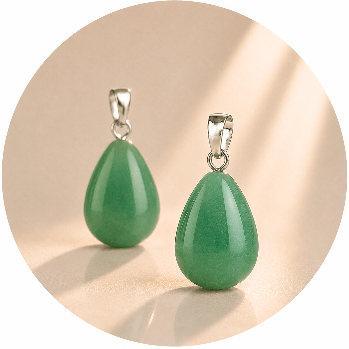 CIONDOLO GOCCIA IN AVVENTURINA VERDE - Fortuna, equilibrio e benessere - Clorophilla Shop