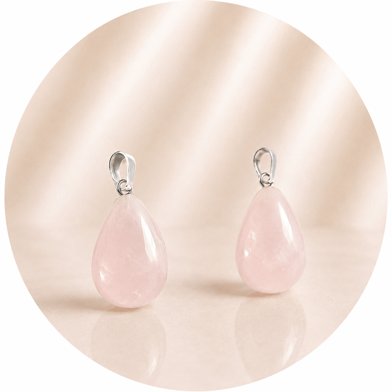 CIONDOLO GOCCIA IN QUARZO ROSA - Amore e armonia - Clorophilla Shop