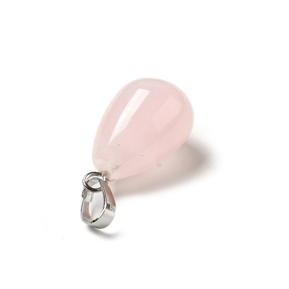 CIONDOLO GOCCIA IN QUARZO ROSA - Amore e armonia - Clorophilla Shop