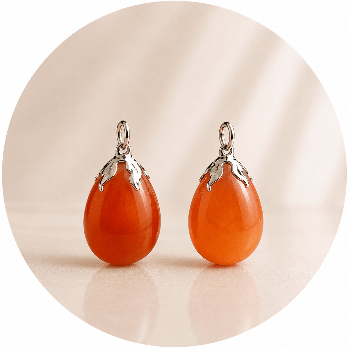 CIONDOLO IN CORNIOLA FOGLIA ARGENTO - Vitalità, coraggio e motivazione - Clorophilla Shop
