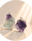 CIONDOLO IN FLUORITE GREZZA - Chiarezza mentale, concentrazione e crescita personale - Clorophilla Shop
