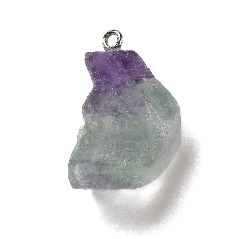 CIONDOLO IN FLUORITE GREZZA - Chiarezza mentale, concentrazione e crescita personale - Clorophilla Shop