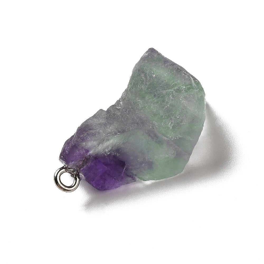 CIONDOLO IN FLUORITE GREZZA - Chiarezza mentale, concentrazione e crescita personale - Clorophilla Shop