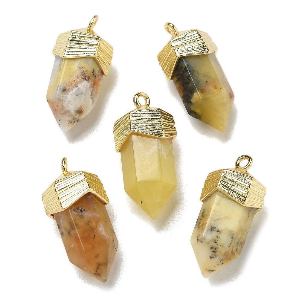 CIONDOLO IN OPALE GIALLO SFACCETTATO - Creatività, ispirazione e trasformazione interiore - Clorophilla Shop