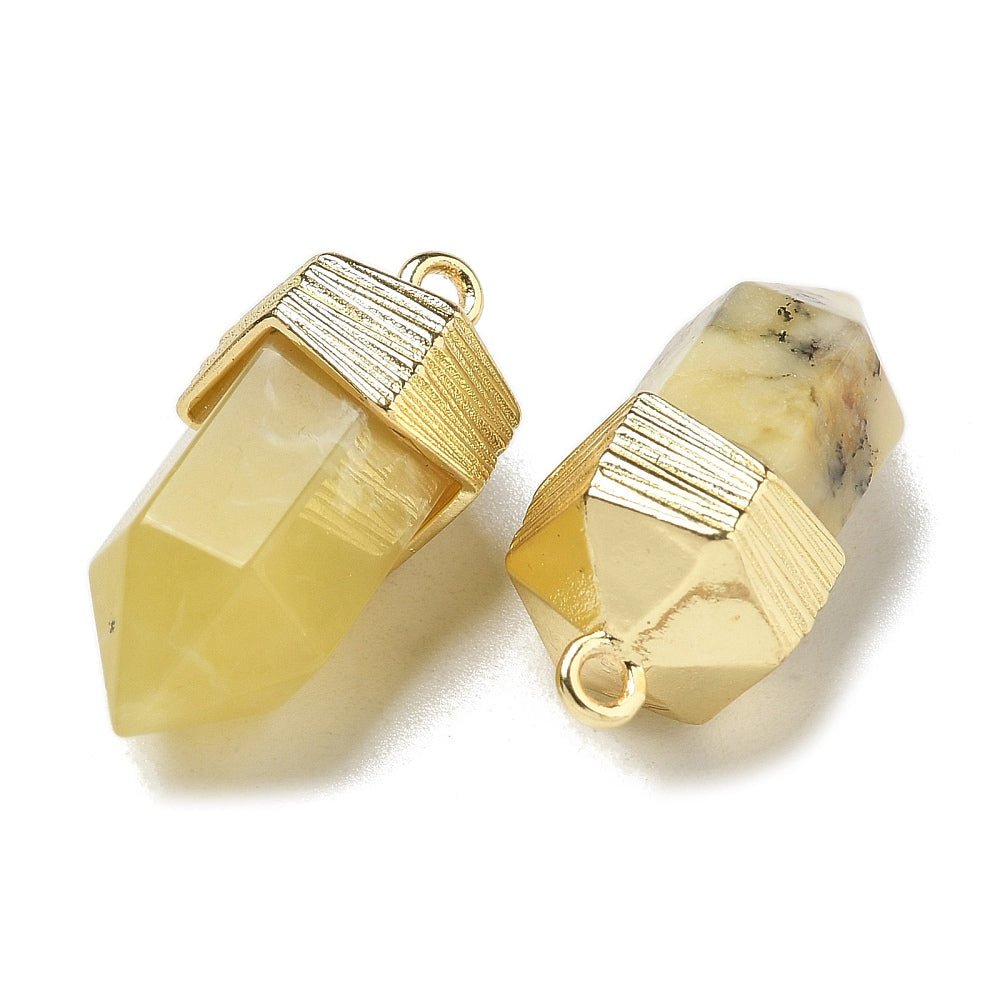 CIONDOLO IN OPALE GIALLO SFACCETTATO - Creatività, ispirazione e trasformazione interiore - Clorophilla Shop