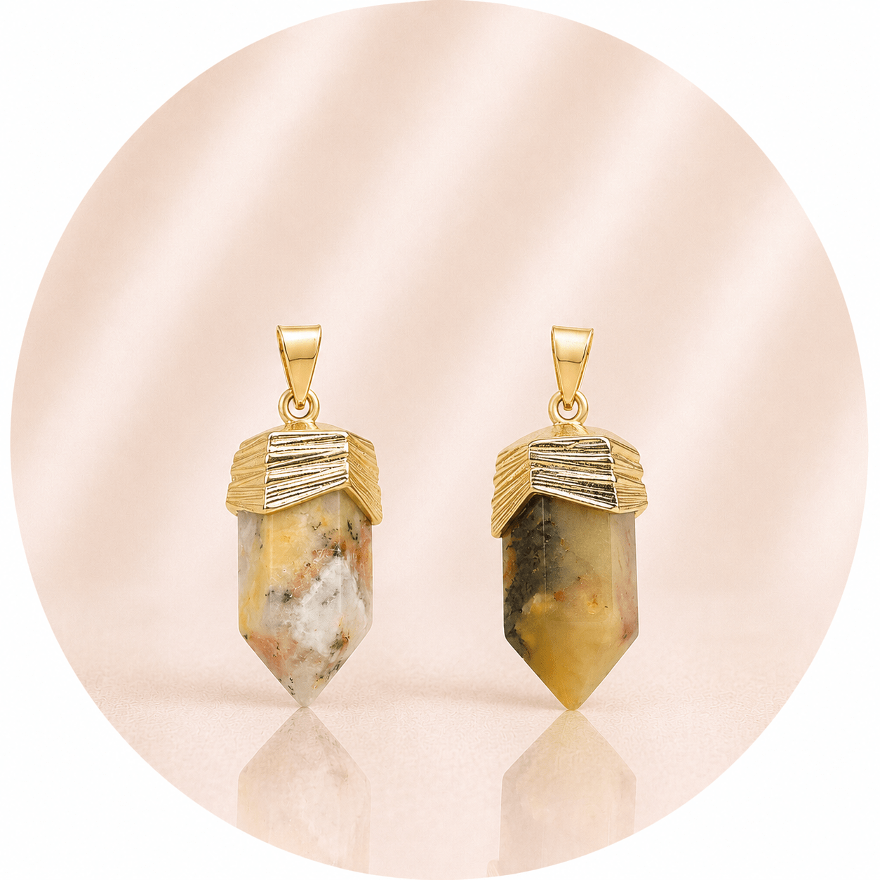 CIONDOLO IN OPALE GIALLO SFACCETTATO - Creatività, ispirazione e trasformazione interiore - Clorophilla Shop