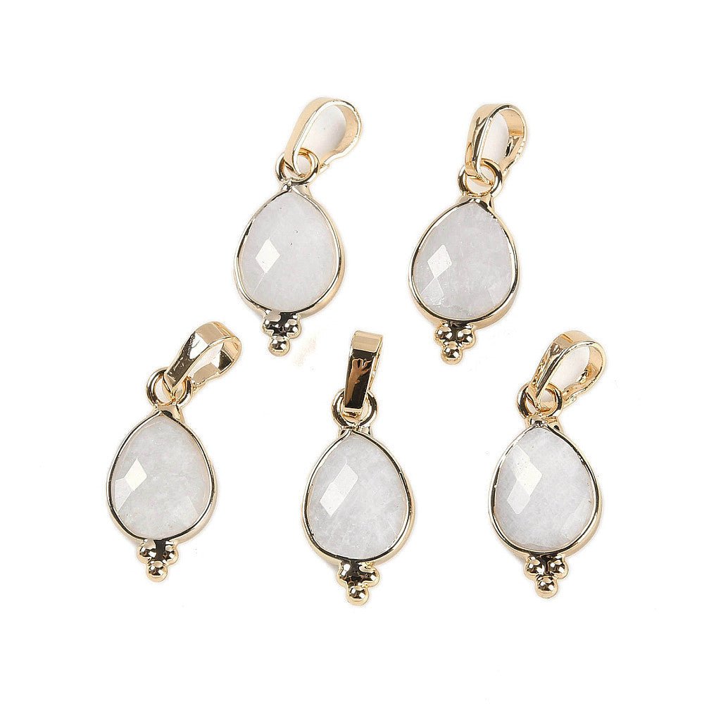 CIONDOLO IN PIETRA DI LUNA BIANCA SFACCETTATO - Intuizione, femminilità ed equilibrio emotivo - Clorophilla Shop