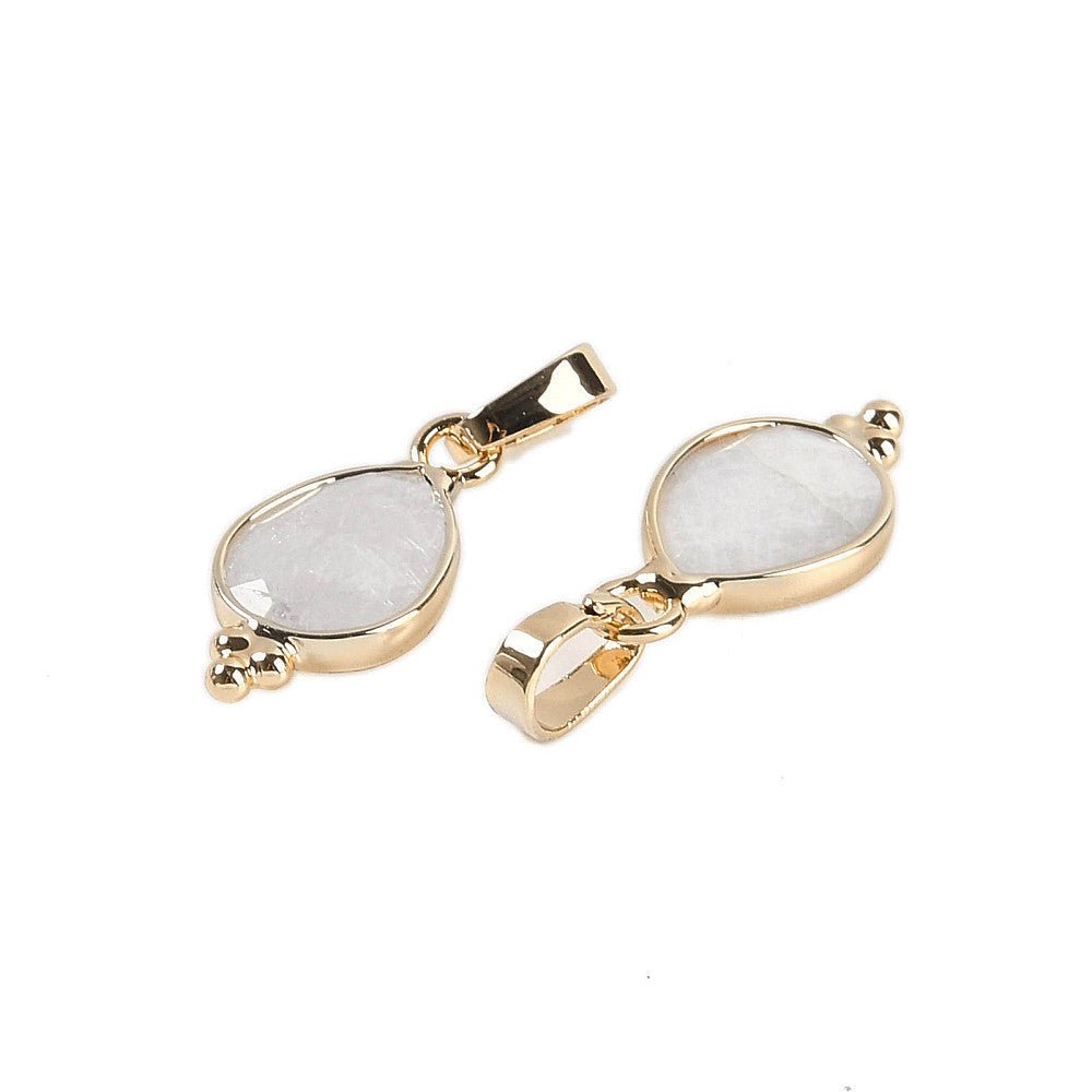 CIONDOLO IN PIETRA DI LUNA BIANCA SFACCETTATO - Intuizione, femminilità ed equilibrio emotivo - Clorophilla Shop