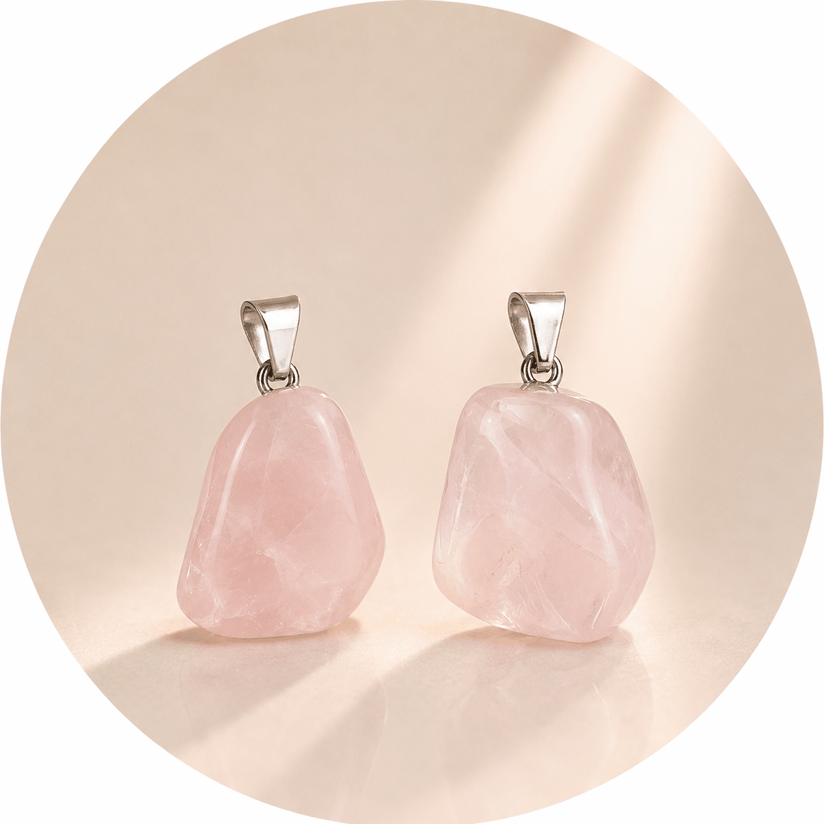 CIONDOLO IN QUARZO ROSA BURATTATO - Amore e armonia - Clorophilla Shop