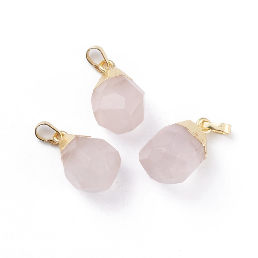 CIONDOLO IN QUARZO ROSA SFACCETTATO - Amore e armonia - Clorophilla Shop