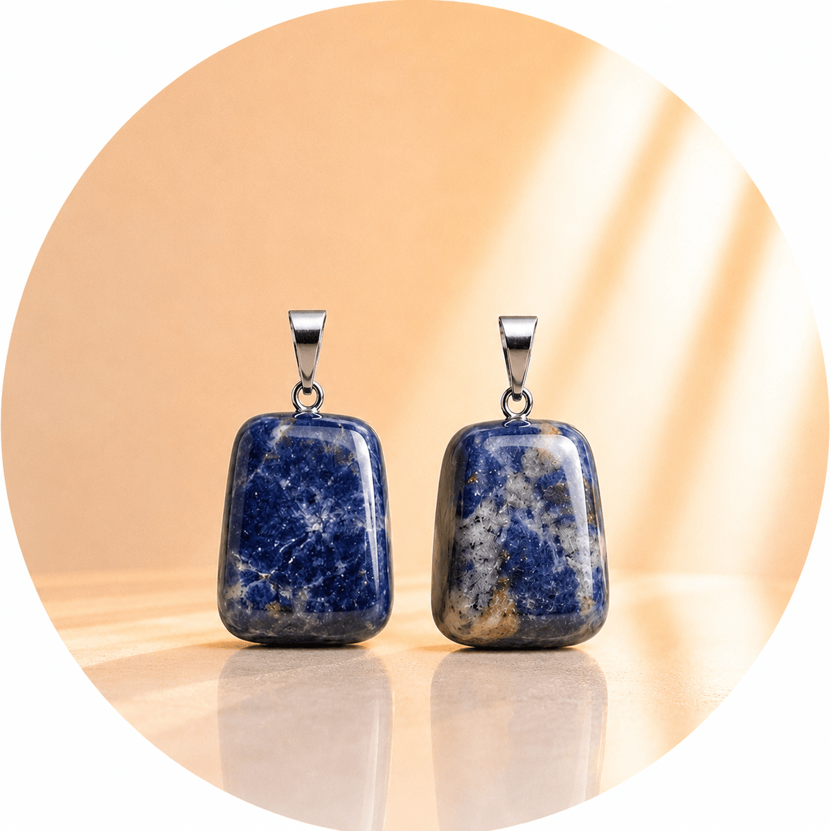 CIONDOLO IN SODALITE BURATTATA - Calma mentale, chiarezza e comunicazione - Clorophilla Shop