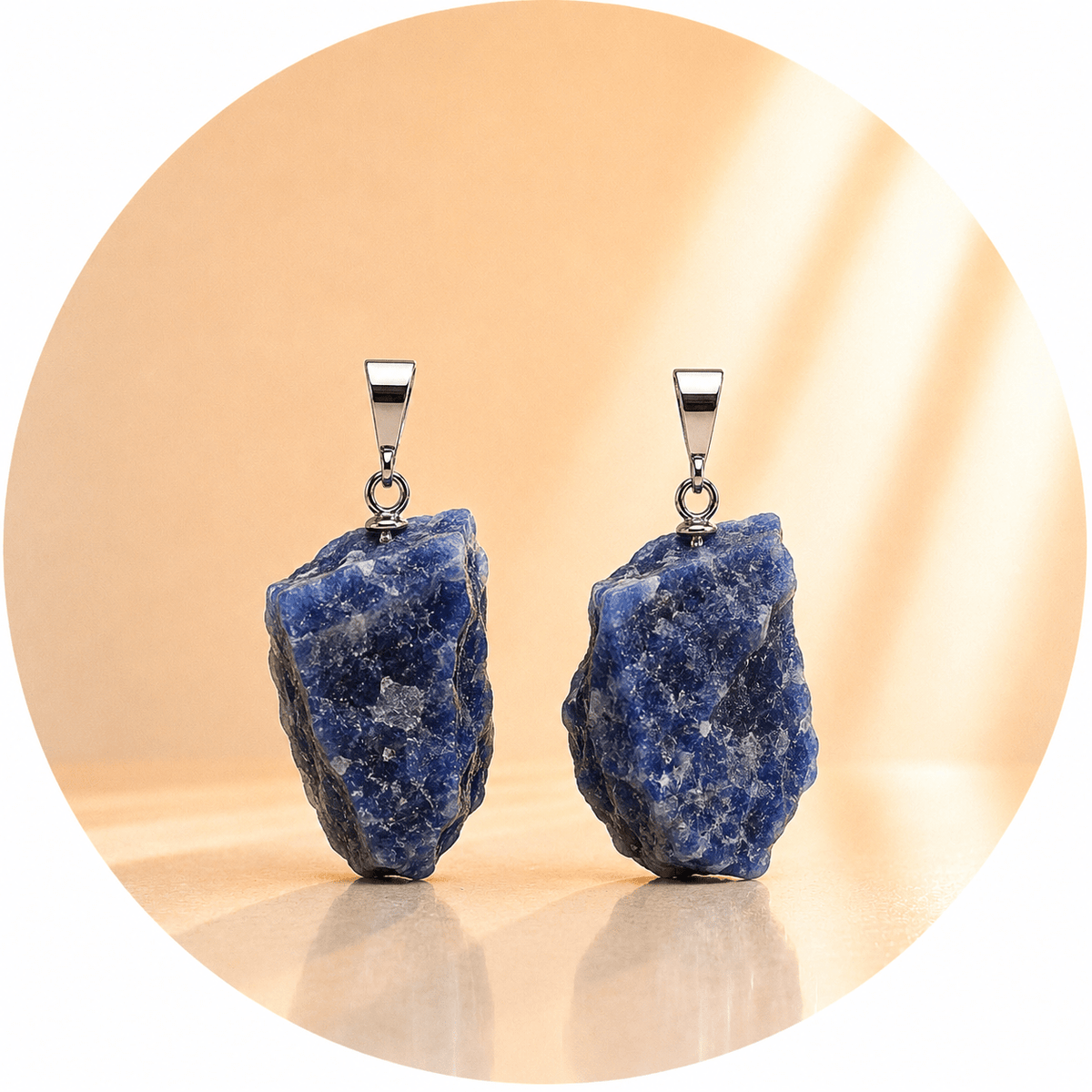 CIONDOLO IN SODALITE GREZZA - Calma mentale, chiarezza e comunicazione - Clorophilla Shop