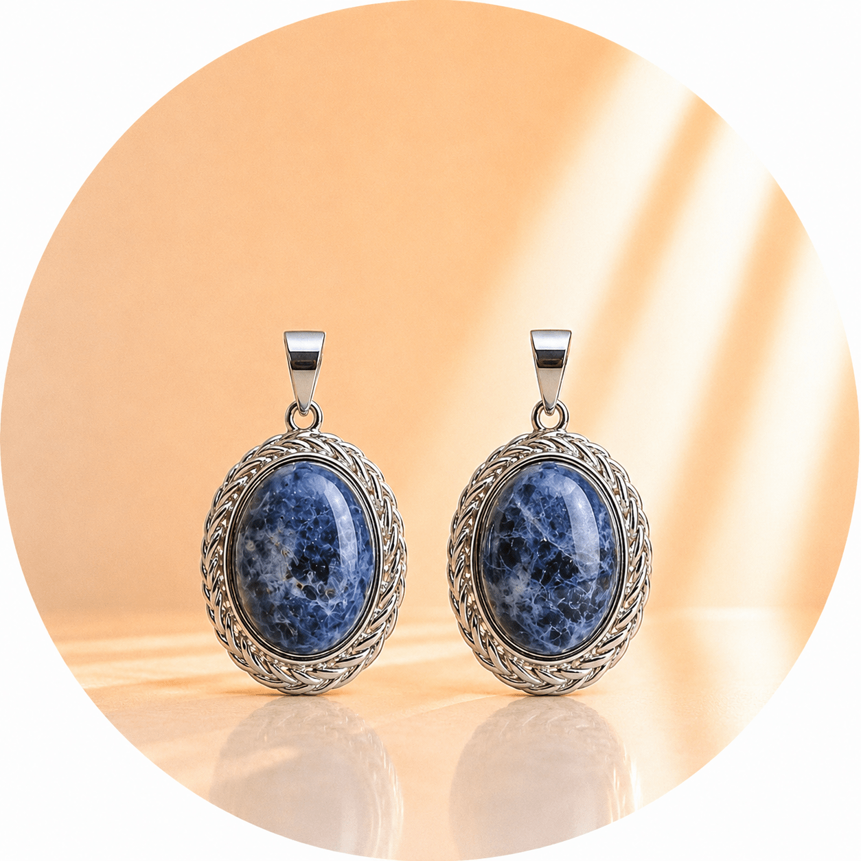 CIONDOLO INTRECCIO IN SODALITE - Calma mentale, chiarezza e comunicazione - Clorophilla Shop