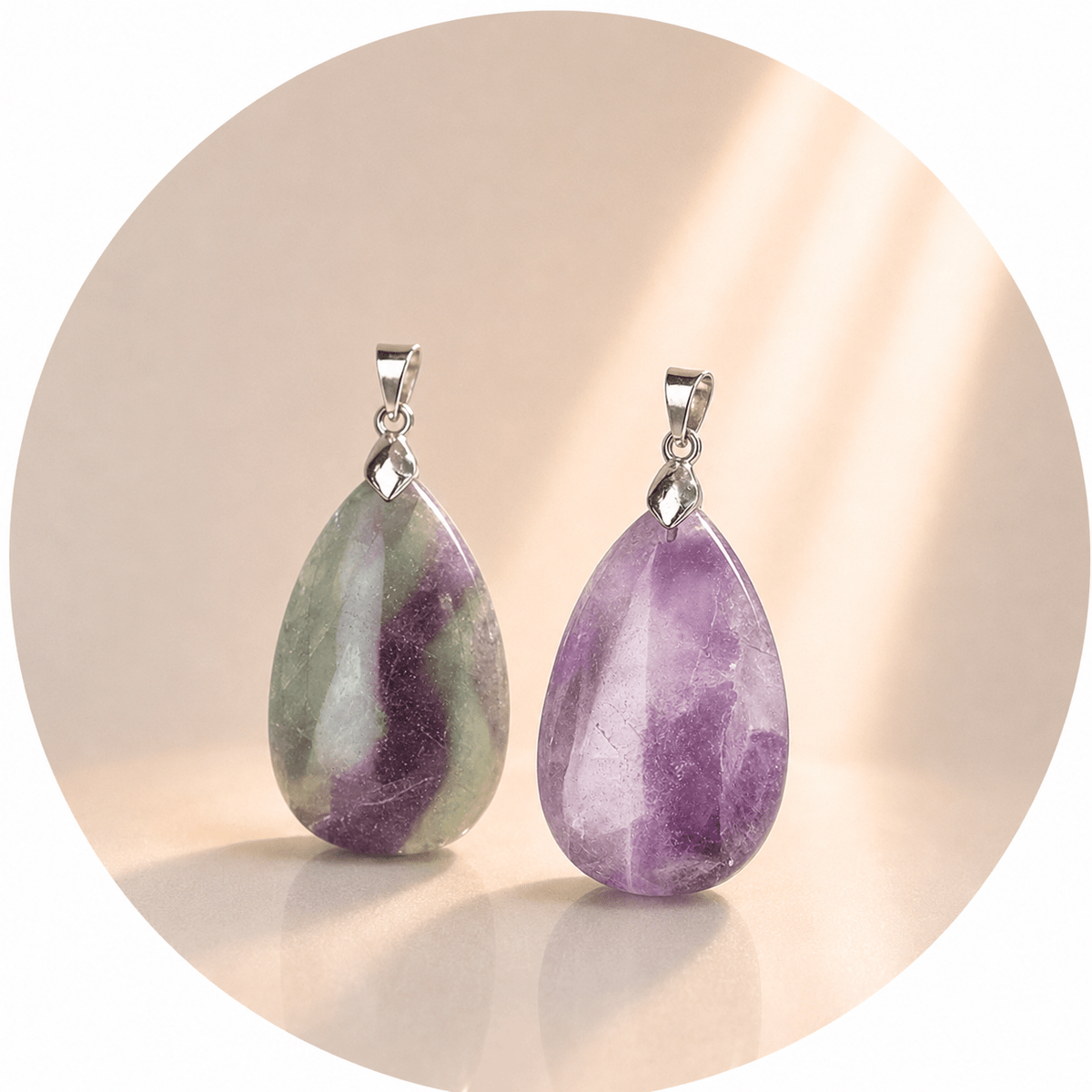 CIONDOLO LACRIMA IN FLUORITE - Chiarezza mentale, concentrazione e crescita personale - Clorophilla Shop