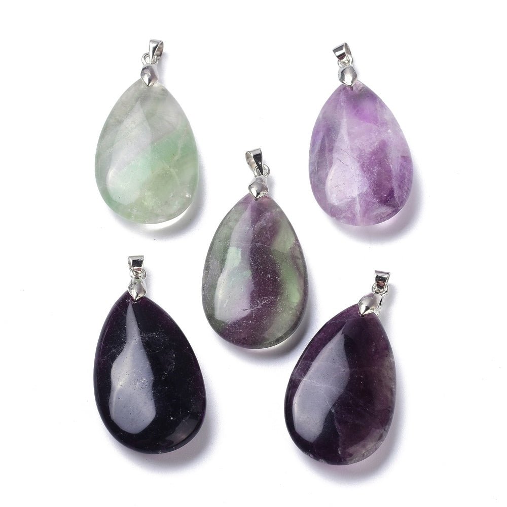CIONDOLO LACRIMA IN FLUORITE - Chiarezza mentale, concentrazione e crescita personale - Clorophilla Shop
