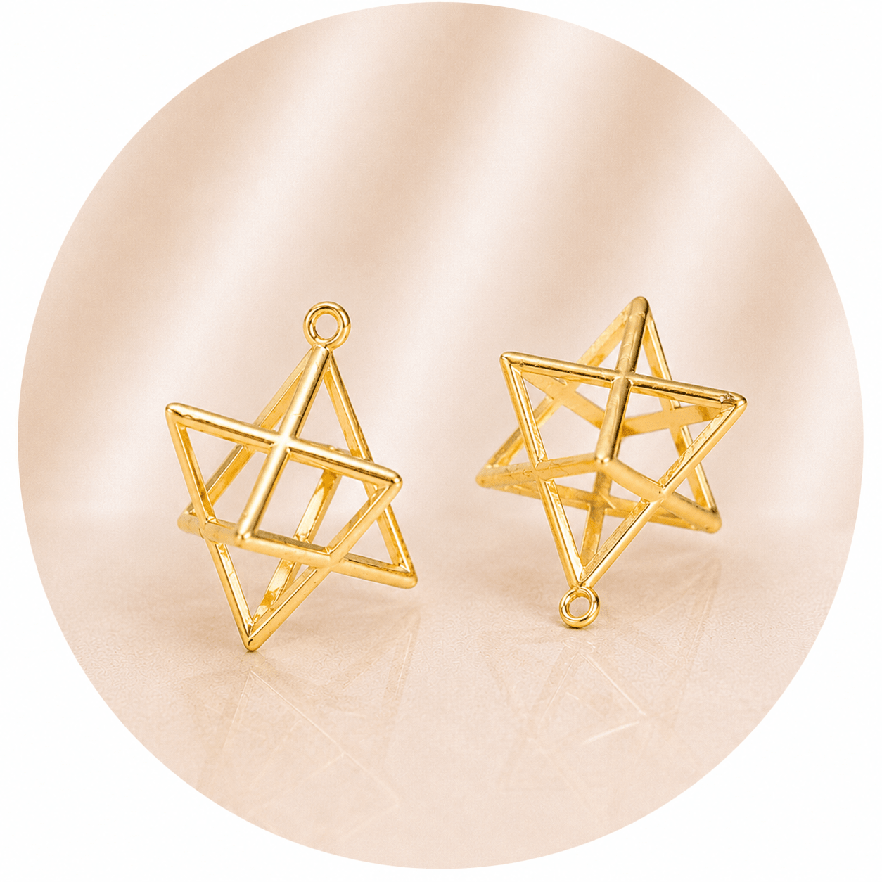 CIONDOLO MERKABA IN OTTONE DORATO - Protezione, consapevolezza e crescita interiore - Clorophilla Shop