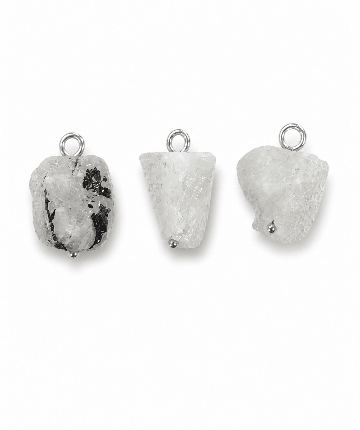 CIONDOLO MINI IN PIETRA DI LUNA BIANCA GREZZA - Intuizione, femminilità ed equilibrio emotivo - Clorophilla Shop