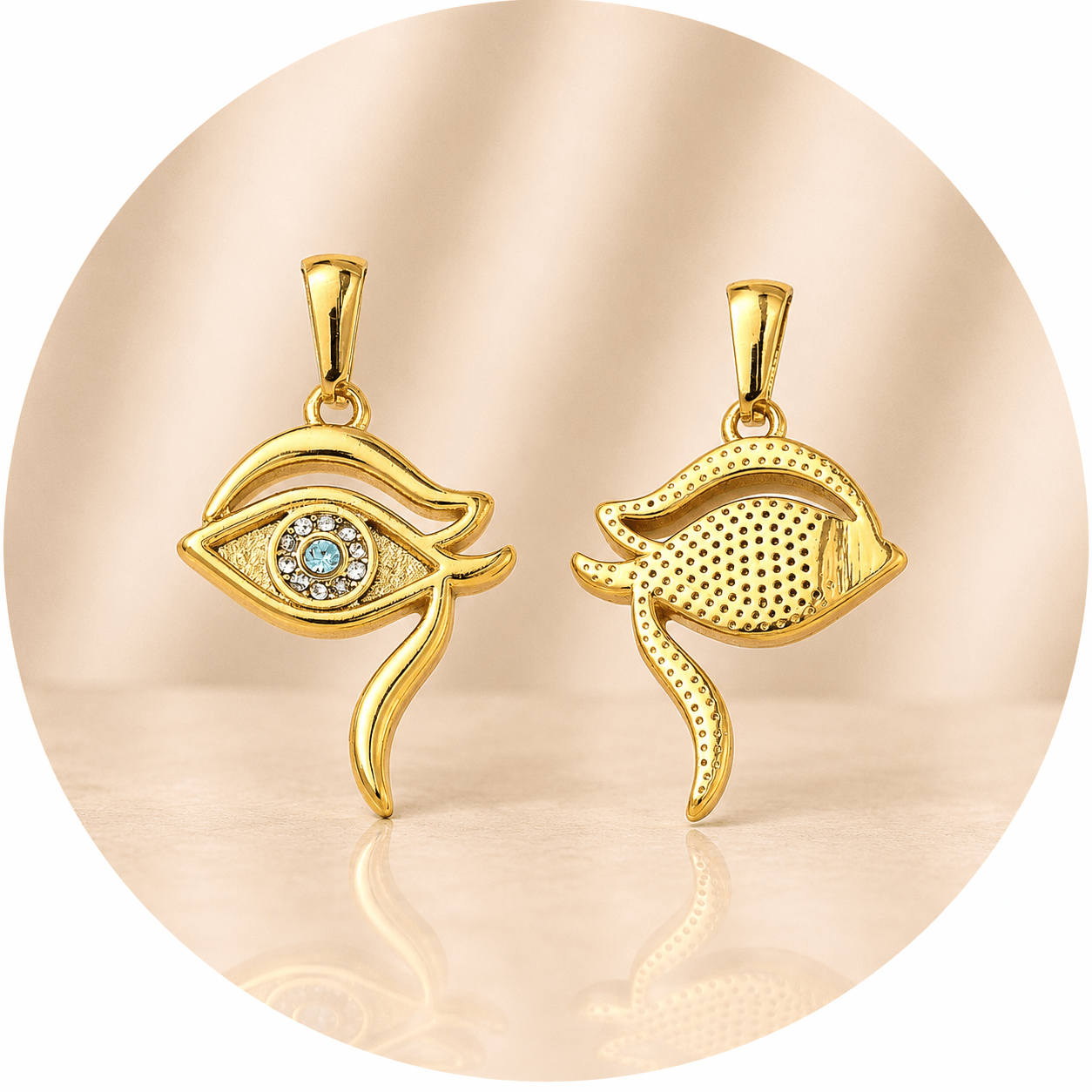CIONDOLO OCCHIO DI HORUS CON STRASS - Protezione, intuizione e vigilanza - Clorophilla Shop