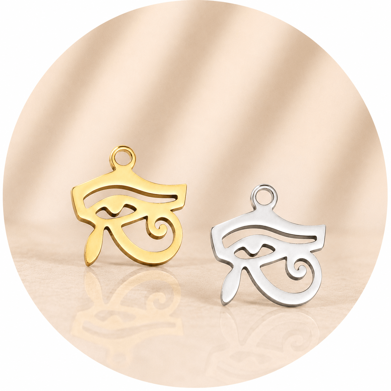 CIONDOLO OCCHIO DI HORUS IN ACCIAIO INOX - Protezione, visione e forza interiore - Clorophilla Shop