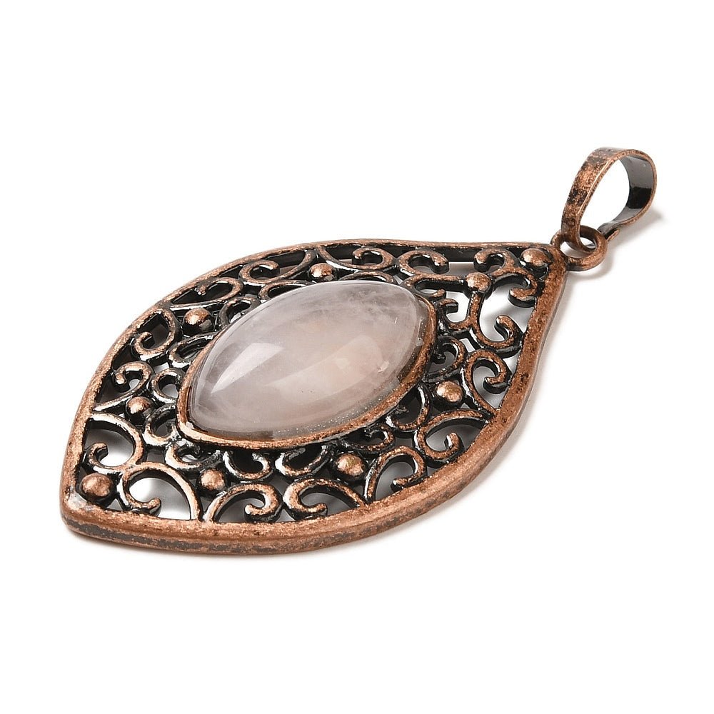 CIONDOLO OCCHIO IN QUARZO ROSA - Amore e armonia - Clorophilla Shop