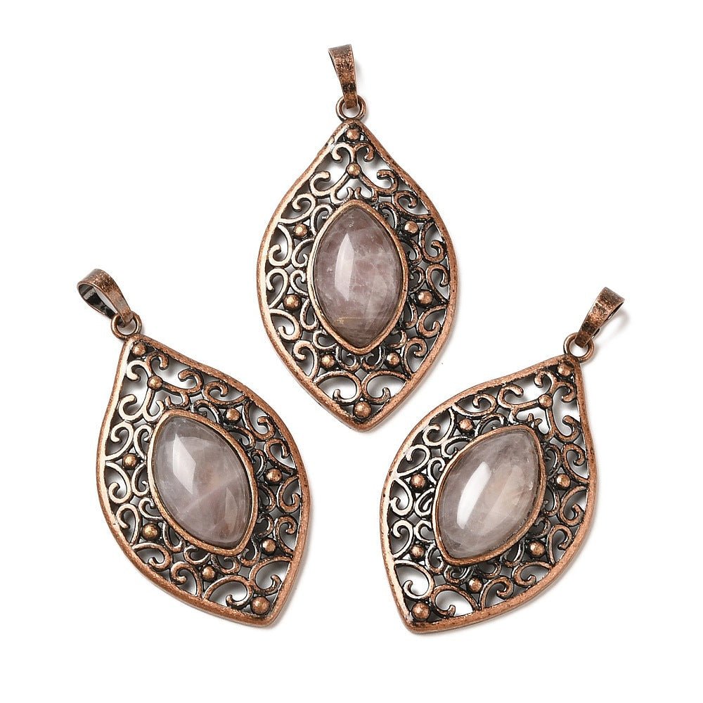 CIONDOLO OCCHIO IN QUARZO ROSA - Amore e armonia - Clorophilla Shop
