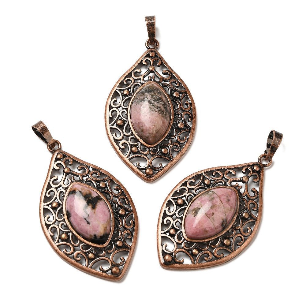 CIONDOLO OCCHIO IN RODONITE - Amore verso se stessi, equilibrio emotivo e perdono - Clorophilla Shop