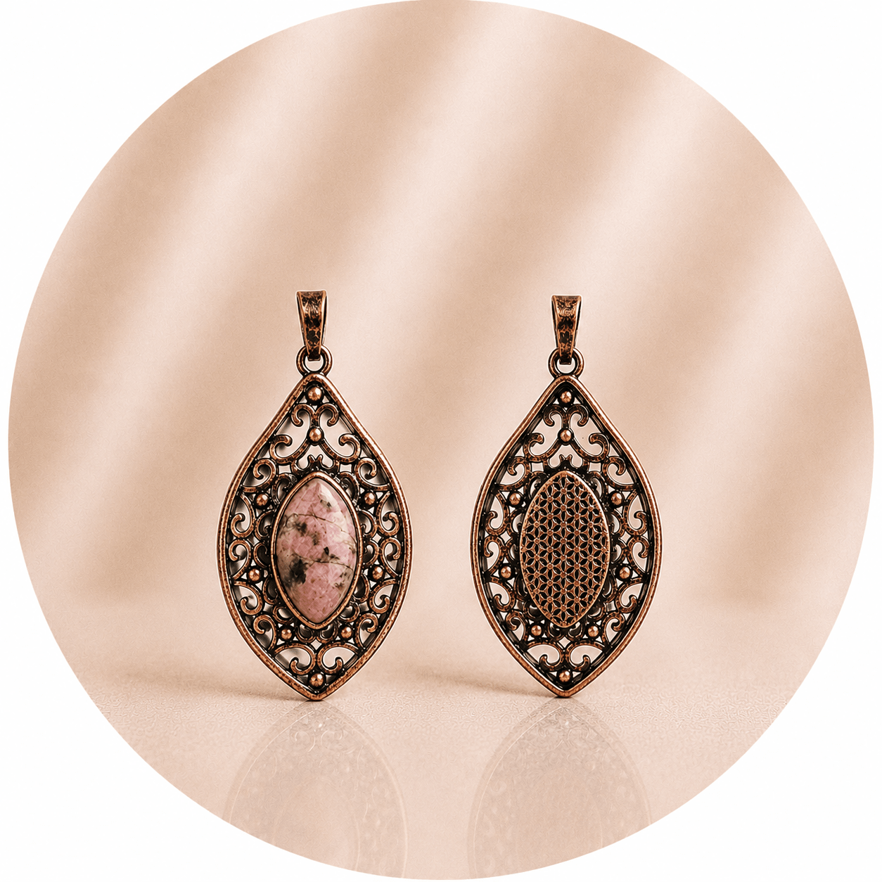 CIONDOLO OCCHIO IN RODONITE - Amore verso se stessi, equilibrio emotivo e perdono - Clorophilla Shop