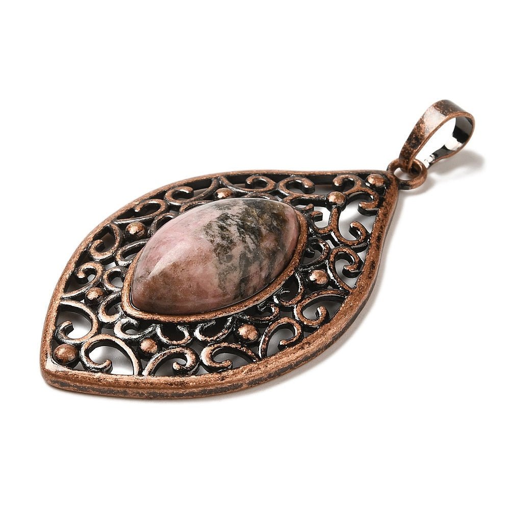 CIONDOLO OCCHIO IN RODONITE - Amore verso se stessi, equilibrio emotivo e perdono - Clorophilla Shop
