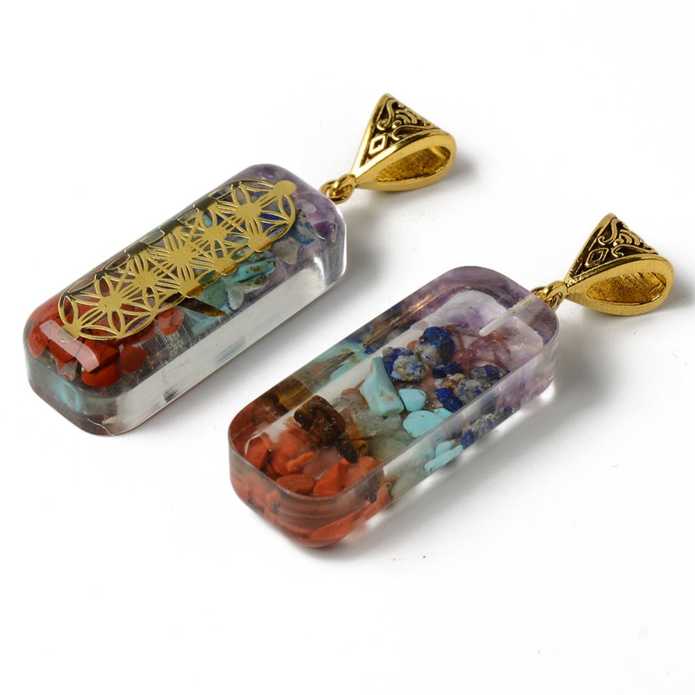 CIONDOLO ORGONICO 7 CHAKRA FIORE DELLA VITA - Armonizzazione dei centri energetici del corpo - Clorophilla Shop