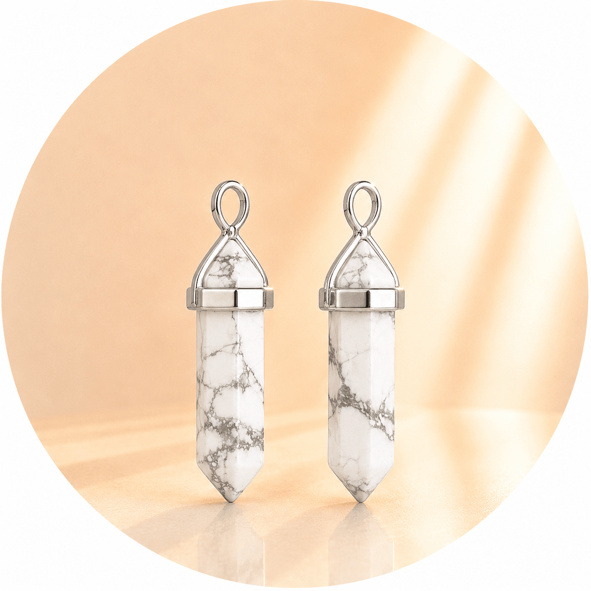 CIONDOLO PRISMA IN HOWLITE - Calma, pazienza e rilassamento - Clorophilla Shop