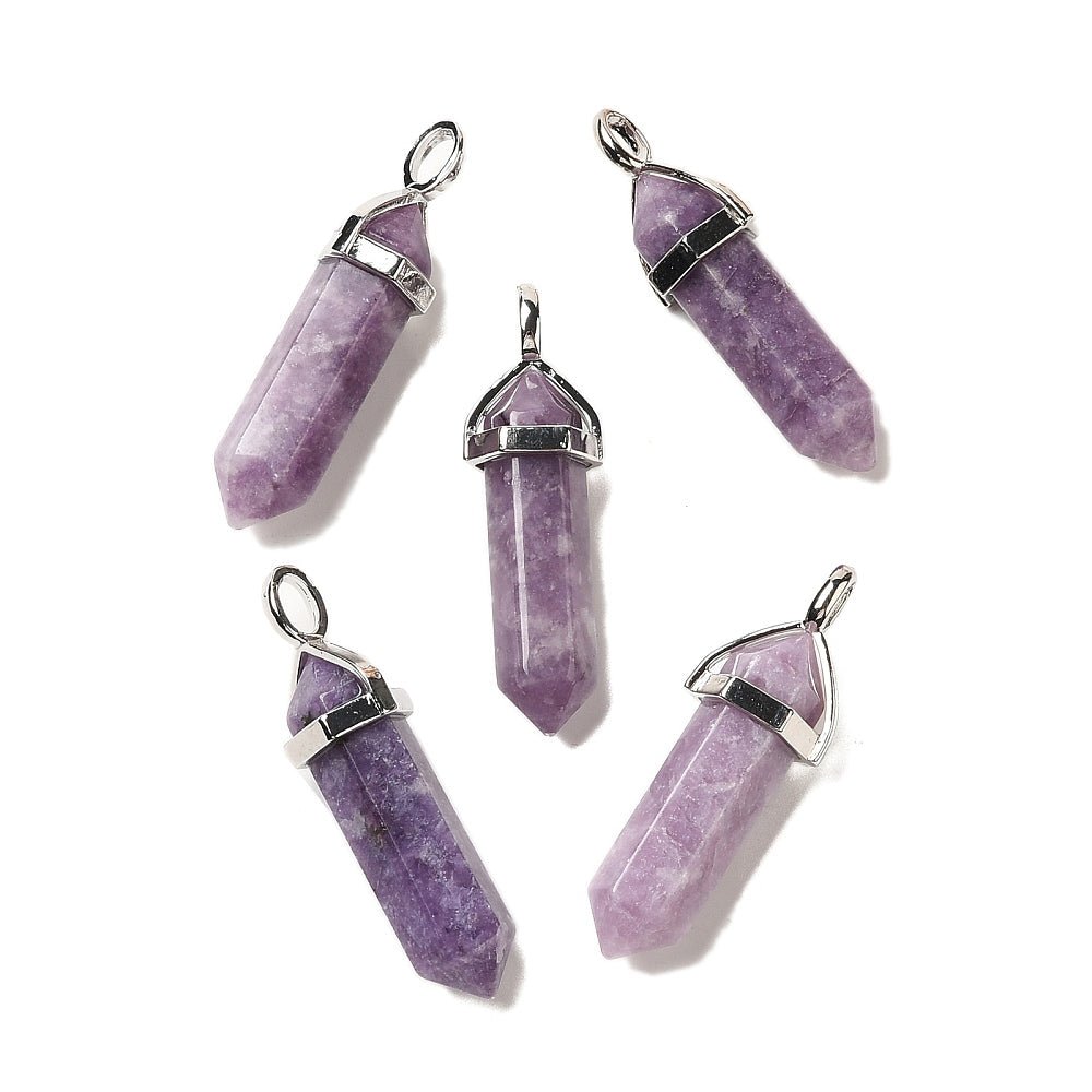 CIONDOLO PRISMA IN LEPIDOLITE - Calma, equilibrio emotivo e serenità - Clorophilla Shop