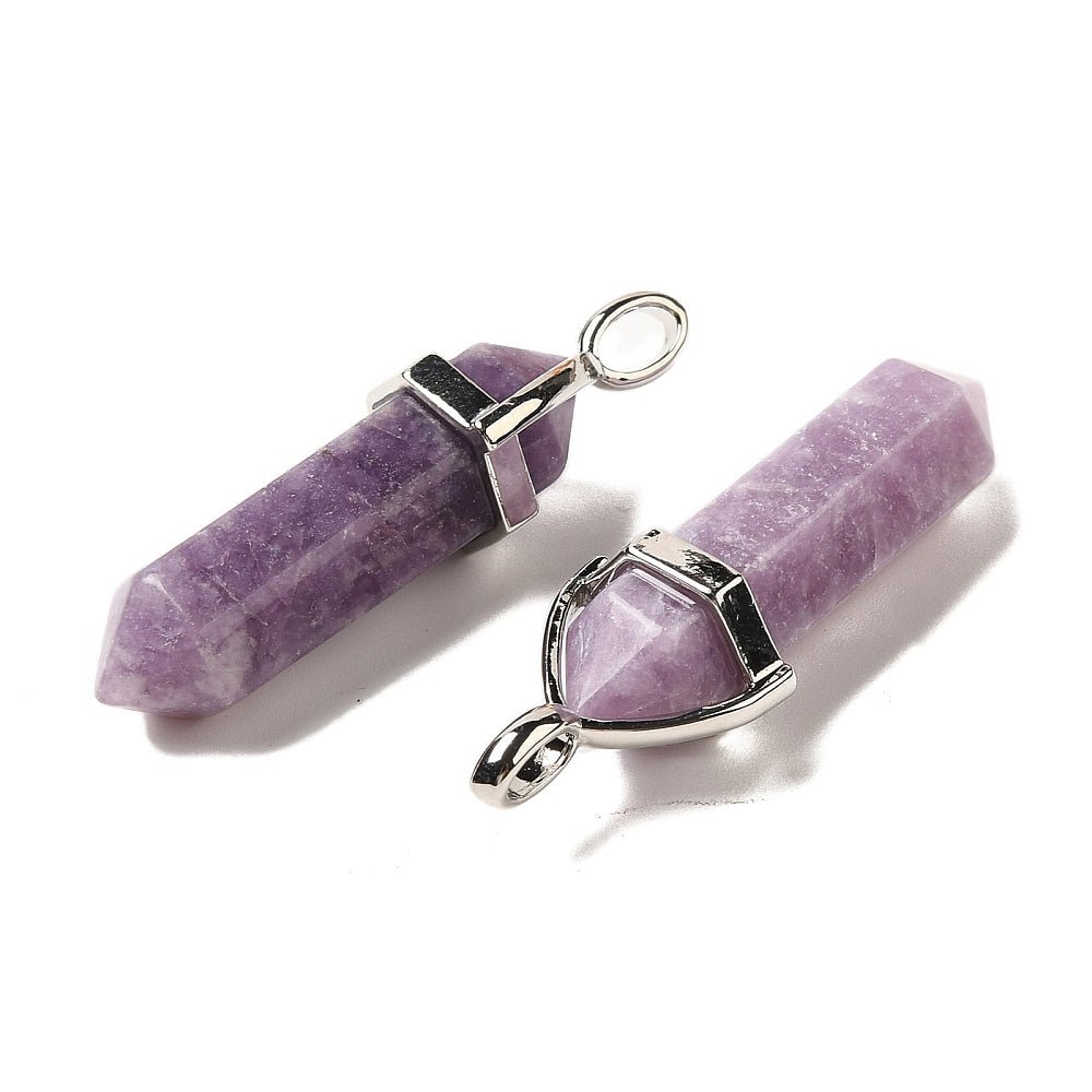 CIONDOLO PRISMA IN LEPIDOLITE - Calma, equilibrio emotivo e serenità - Clorophilla Shop