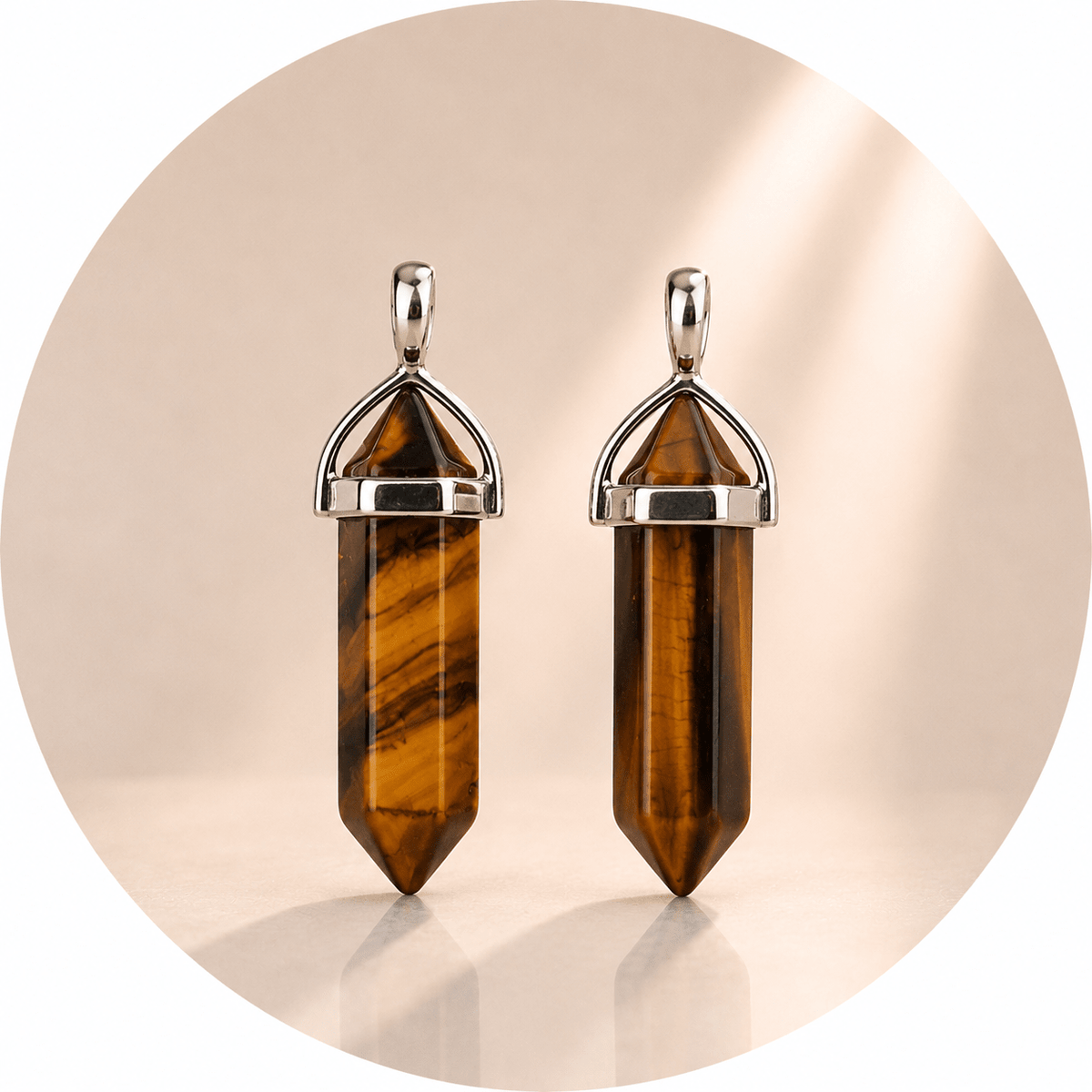 CIONDOLO PRISMA IN OCCHIO DI TIGRE - Forza e coraggio - Clorophilla Shop