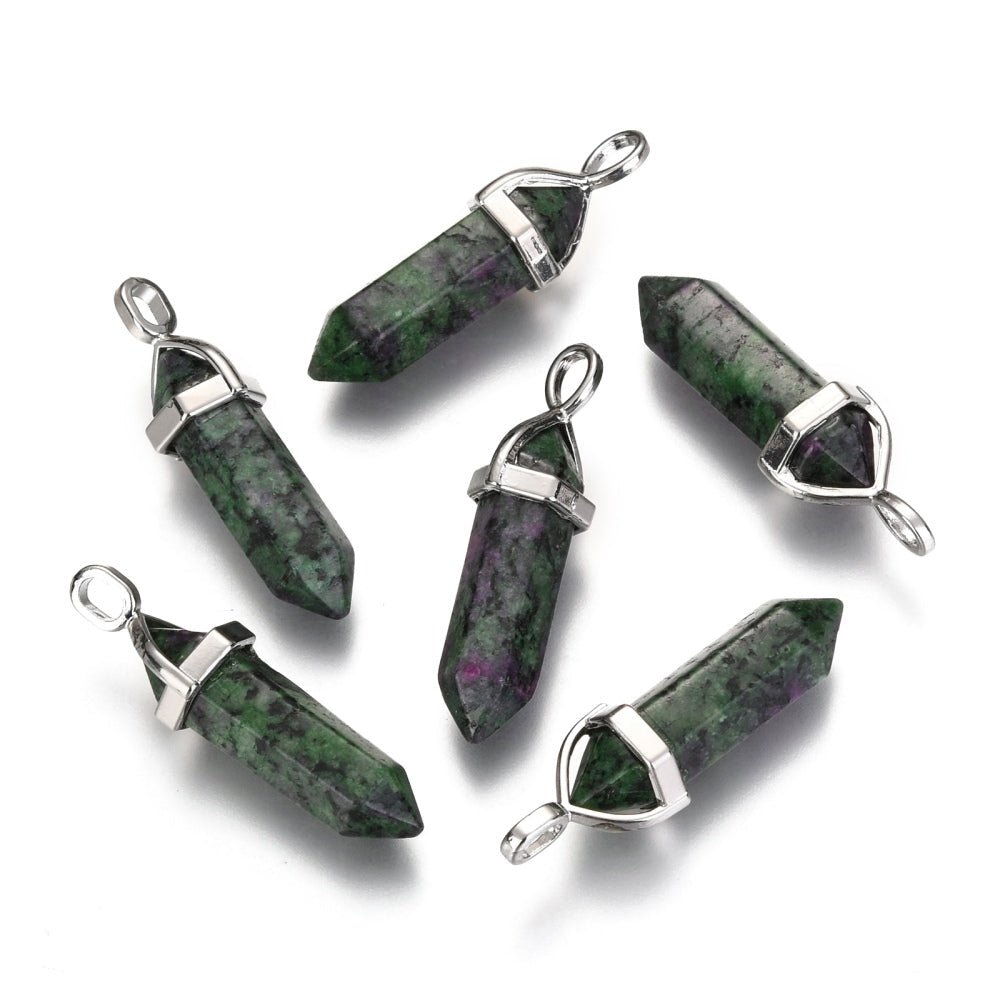 CIONDOLO PRISMA IN RUBINO ZOISITE - Vitalità, passione e crescita personale - Clorophilla Shop