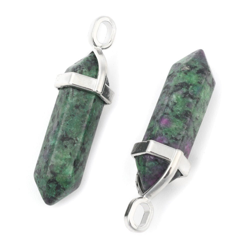 CIONDOLO PRISMA IN RUBINO ZOISITE - Vitalità, passione e crescita personale - Clorophilla Shop